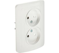 Двухместная розетка LUAZON Lighting "ЕКБ", 10 А, без з/к, белая 3092342
