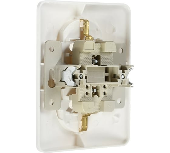 Двухместная розетка LUAZON Lighting "ЕКБ", 16 А, с з/к, белая 3092344
