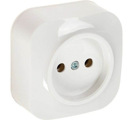 Одноместная розетка LUAZON Lighting "МСК", 10 А, без з/к, белая 3092296 1