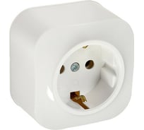 Одноместная розетка LUAZON Lighting "МСК", 16 А, с з/к, белая 3092298