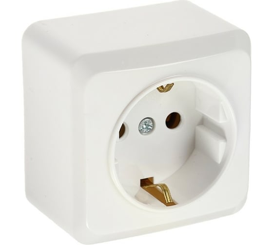 Одноместная розетка LUAZON Lighting "СПБ", 16 А, с з/к, белая 3092318 1