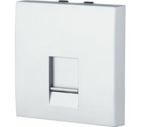 Накладка для телефонной/компьютерной розетки LK Studio RJ 45x45мм серебристый металлик LK45 853203-1