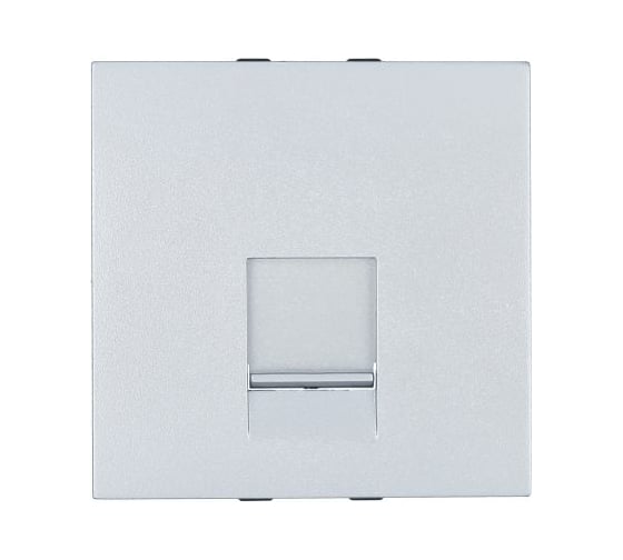 Накладка для телефонной/компьютерной розетки LK Studio RJ 45x45мм серебристый металлик LK45 853203-1