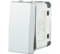 1-клавишный выключатель LK Studio 45x22.5 (сх.1) 16 A. 250 B серебристый металлик LK45 850103-1