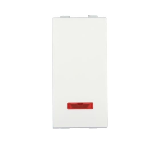 1-клавишный выключатель LK Studio с индикатором 45x22.5 (сх.1L) 16 A. 250 B белый LK45 850304-1