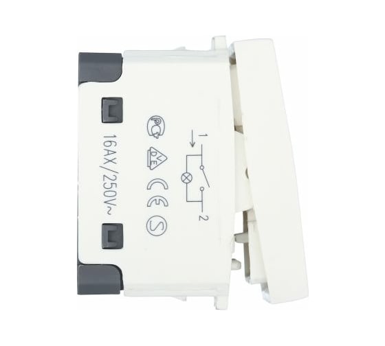 1-клавишный выключатель LK Studio с индикатором 45x22.5 (сх.1L) 16 A. 250 B белый LK45 850304-1