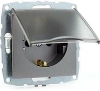 Механизм розетки MONO ELECTRIC L/D с заземлением с крышкой Антацит 500-002421-118