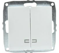 Механизм выключателя MONO ELECTRIC L/D 2-клавишный с подсветкой Белый 500-001925-103