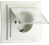 Механизм розетки MONO ELECTRIC L/D с заземлением с крышкой Слоновая Кость 500-000121-118
