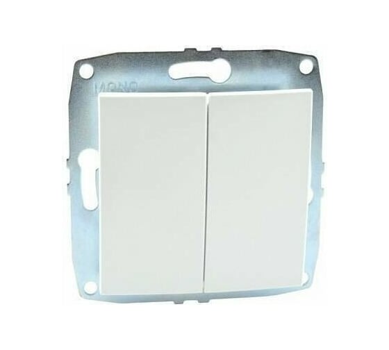 Механизм выключателя MONO ELECTRIC L/D 2-клавишный Белый 500-001925-102