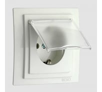 Механизм розетки MONO ELECTRIC L/D с заземлением с крышкой Белая 500-001921-118
