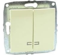 Механизм выключателя MONO ELECTRIC L/D 2-клавишный с подсветкой Кремовый 500-001725-103