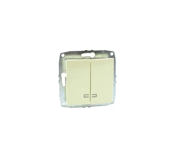 Механизм выключателя MONO ELECTRIC L/D 2-клавишный с подсветкой Кремовый 500-001725-103 1