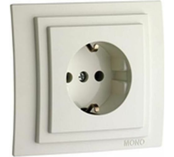 Механизм розетки MONO ELECTRIC L/D с заземлением Слоновая Кость 500-000121-117 1