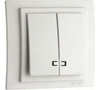 Механизм выключателя MONO ELECTRIC L/D 2-клавишный с подсветкой Слоновая Кость 500-000125-103