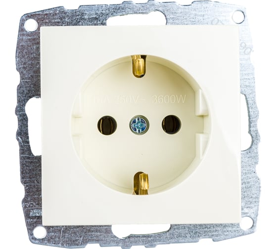 Механизм розетки MONO ELECTRIC L/D с заземлением Кремовая 500-001721-117