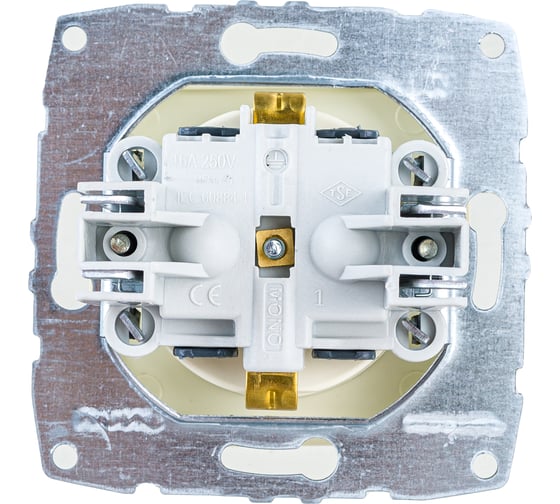 Механизм розетки MONO ELECTRIC L/D с заземлением Кремовая 500-001721-117