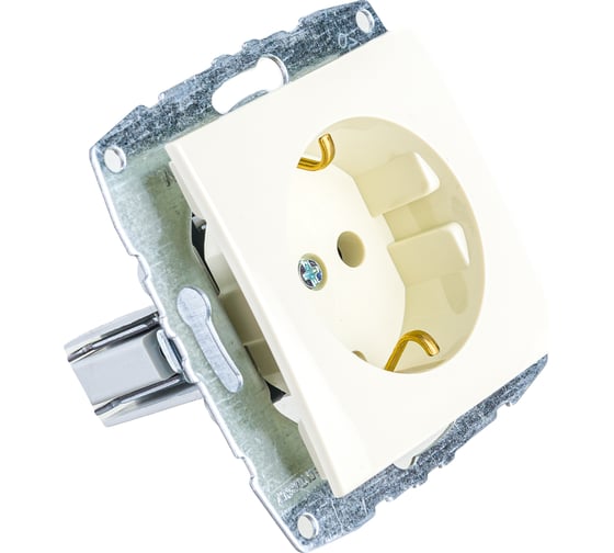 Механизм розетки MONO ELECTRIC L/D с заземлением Кремовая 500-001721-117