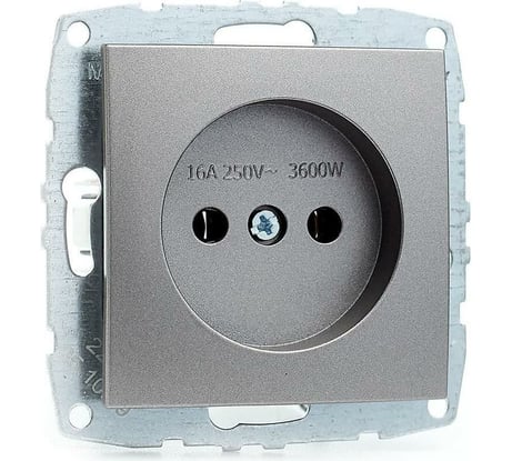 Механизм розетки MONO ELECTRIC L/D без заземления Антрацит 500-002422-116