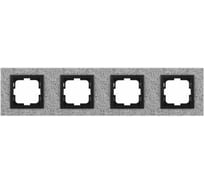 Рамка Mono Electric 4-постовая STYLE GRANİT белый гранит камень 107-600000-163
