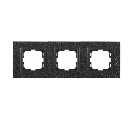 Рамка Mono Electric 3-постовая STYLE GRANİT чёрный гранит камень 107-610000-162 1