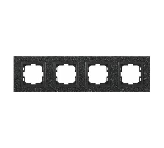 Рамка Mono Electric 4-постовая STYLE GRANİT чёрный гранит камень 107-610000-163 1