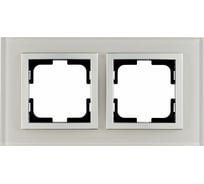 Рамка Mono Electric 2-постовая STYLE GLASS белое стекло 107-710000-161
