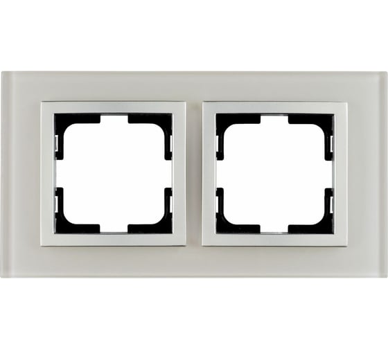 Рамка Mono Electric 2-постовая STYLE GLASS белое стекло 107-710000-161 1