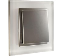 Рамка Mono Electric 1-постовая STYLE GLASS белое стекло 107-710000-160
