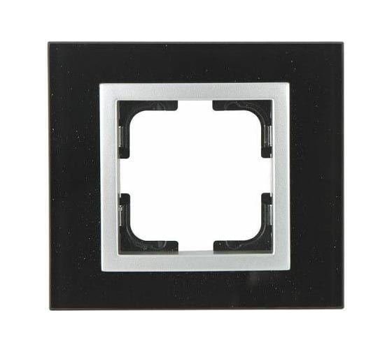 Рамка Mono Electric 1-постовая STYLE GLASS черное стекло 107-720000-160 1