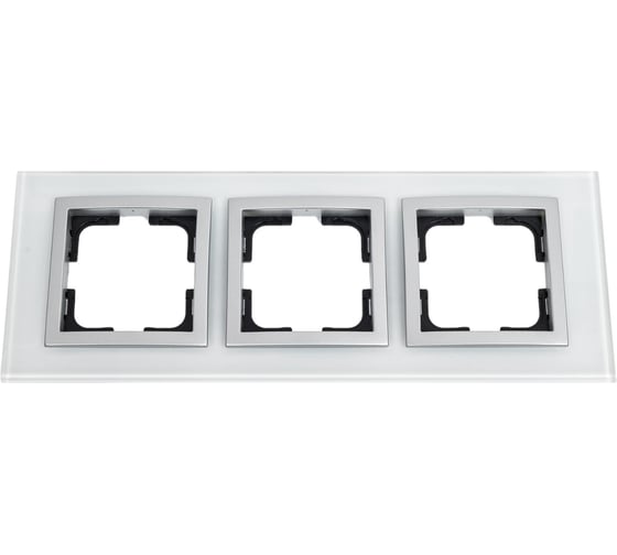 Рамка Mono Electric 3-постовая STYLE GLASS белое стекло 107-710000-162
