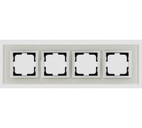 Рамка Mono Electric 4-постовая STYLE GLASS белое стекло 107-710000-163