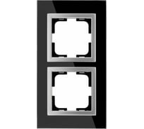 Рамка Mono Electric 2-постовая STYLE GLASS черное стекло 107-720000-161