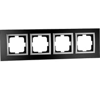 Рамка Mono Electric 4-постовая STYLE GLASS черное стекло 107-720000-163