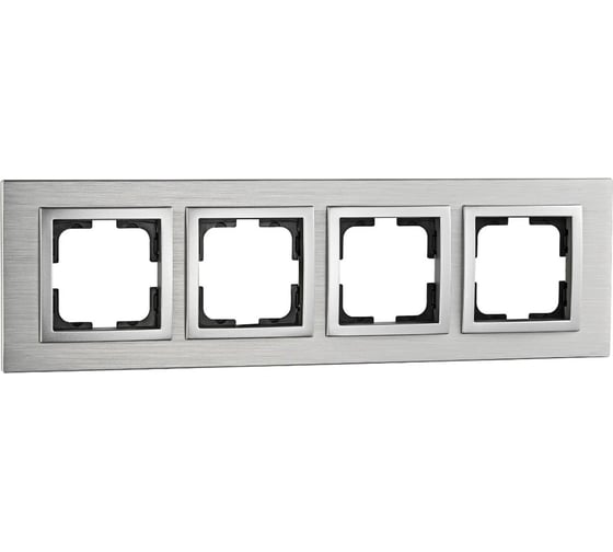 Рамка Mono Electric 4-постовая STYLE ALUMINIUM серебро 107-800000-163 1