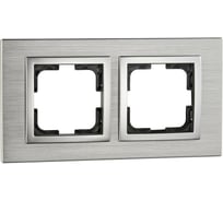 Рамка Mono Electric 2-постовая STYLE ALUMINIUM серебро 107-800000-161