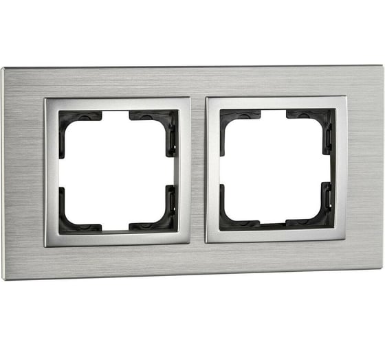 Рамка Mono Electric 2-постовая STYLE ALUMINIUM серебро 107-800000-161 1