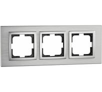 Рамка Mono Electric 3-постовая STYLE ALUMINIUM серебро 107-800000-162