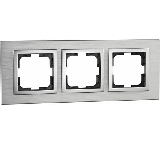 Рамка Mono Electric 3-постовая STYLE ALUMINIUM серебро 107-800000-162 1