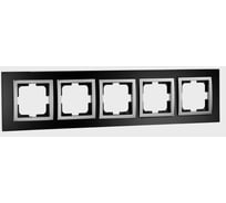 Рамка Mono Electric 5-постовая STYLE GLASS черное стекло 107-720000-164
