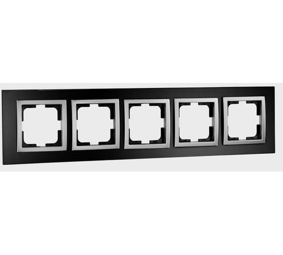 Рамка Mono Electric 5-постовая STYLE GLASS черное стекло 107-720000-164 1