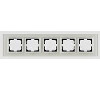 Рамка Mono Electric 5-постовая STYLE GLASS белое стекло 107-710000-164
