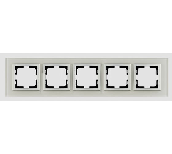 Рамка Mono Electric 5-постовая STYLE GLASS белое стекло 107-710000-164 1