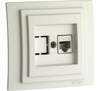 Компьютерная розетка Mono Electric Rj45 Cat6 L/D механизм слоновая кость 500-000105-125