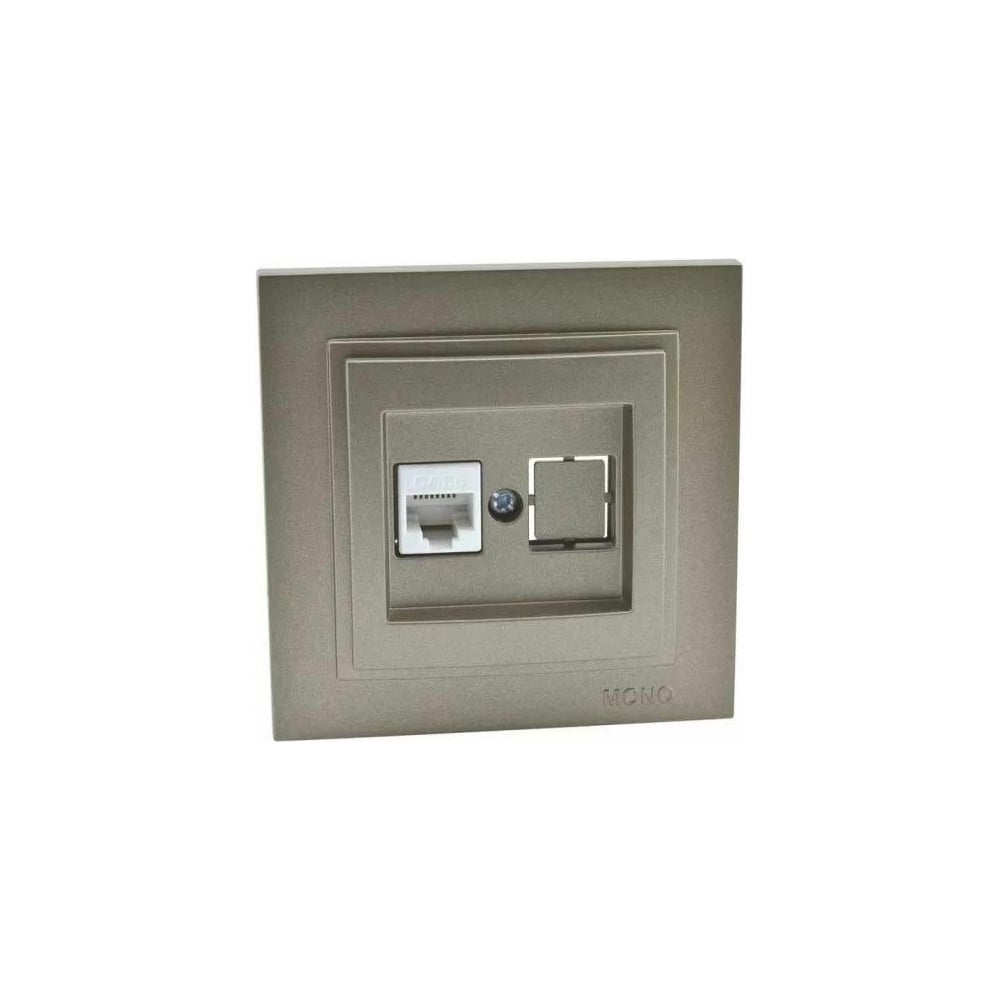 Телефонная розетка Mono Electric Rj45 Cat3 L/D механизм бронза 500 ...