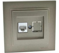 Телефонная розетка Mono Electric Rj45 Cat3 L/D механизм бронза 500-002325-124