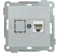 Телефонная розетка Mono Electric Rj45 Cat3 L/D механизм серебро 500-002125-124