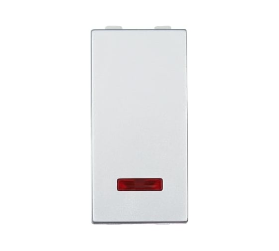 1-клавишный выключатель LK Studio с индикатором 45x22.5 (сх.1L) 16 A. 250 B серебристый металлик LK45 850303-1