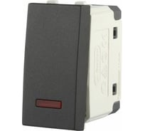 1-клавишный выключатель LK Studio с индикатором 45x22.5 (сх.1L) 16 A. 250 B черный бархат LK45 850308-1