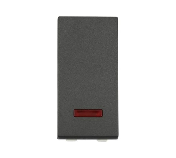 1-клавишный выключатель LK Studio с индикатором 45x22.5 (сх.1L) 16 A. 250 B черный бархат LK45 850308-1